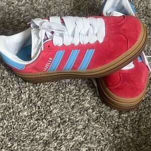 adidas Gazelle Red and Blue Sneakers